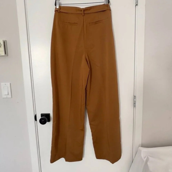 Seven for All Mankind High-Waist Pleated Semi Wide-Leg Trousers Brown Women's M - Picture 7 of 14